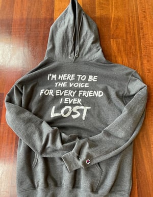 Image of I'm Here To Be The Voice Hoodie - Dark Grey Old