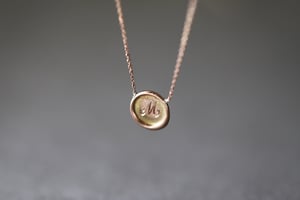 Image of 9ct rose gold seal initial necklace
