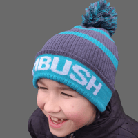 Image 1 of Ambush Golf Adult Uni Bobble Hat - Grey / Turquoise 