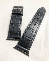 Image 1 of Gunmetal Alligator Apple Watch Strap