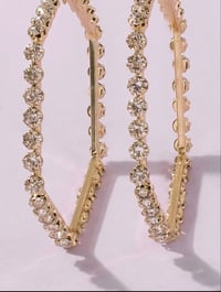 Image 1 of Diamond stud hoops 