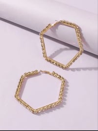 Image 2 of Diamond stud hoops 