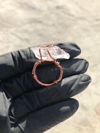 Image 3 of CLEAR QUARTZ WRAPPED IN COPPER RING - NAMIBIA - APPROX SIZE 6
