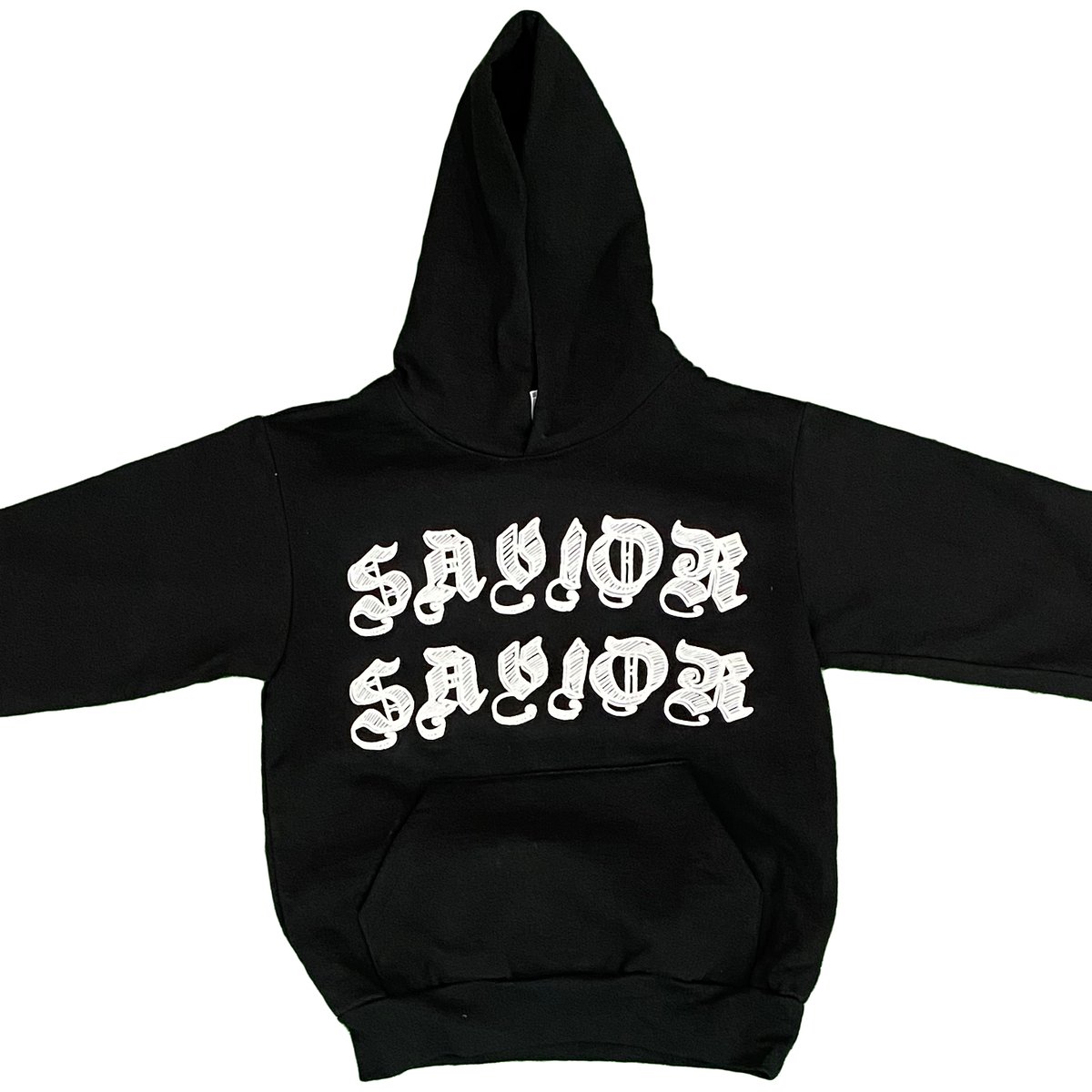 Jaetips — SAVIOR WORLDWIDE HOODIE- BLACK WHITE