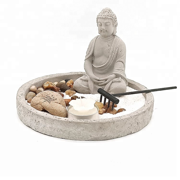 Image of Wholesale home decor mini concrete zen garden buddha