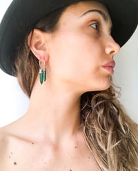 Image 2 of Malachite Tipstone Earrings
