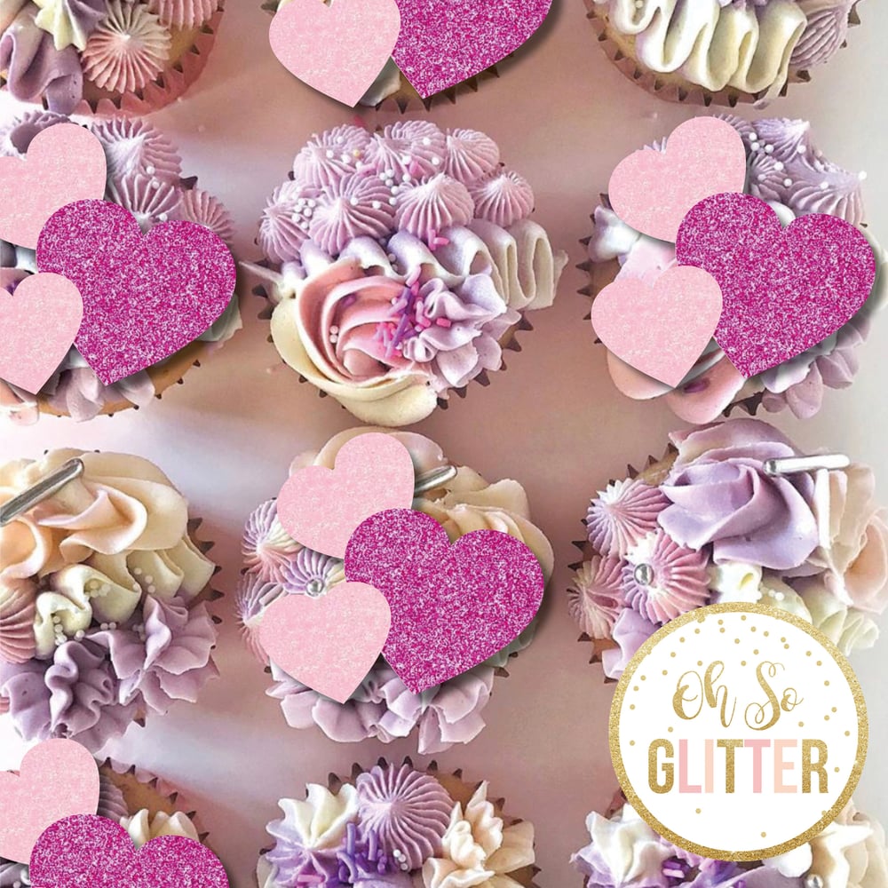 Image of Valentines Hearts - Cupcake toppers - no sticks