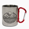 Mountain Line Art Carabiner Steel Mug