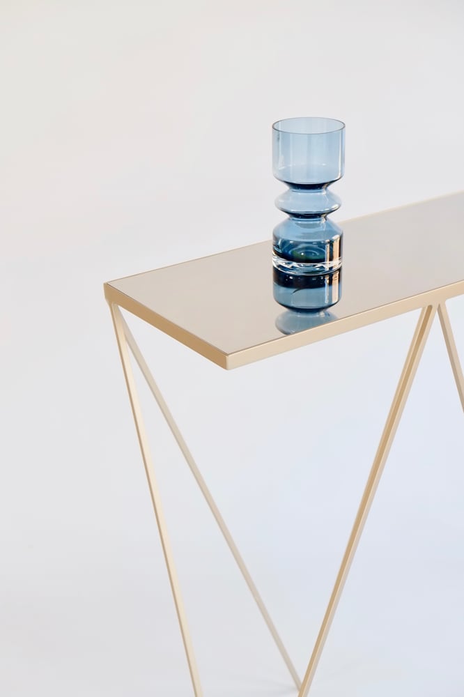 Image of Brass and mirror polished steel Giraffe Console Table