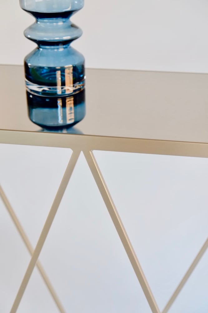 Image of Brass and mirror polished steel Giraffe Console Table