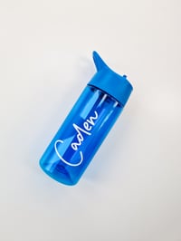 Image 1 of Personalised Coloured Bottle with Straw