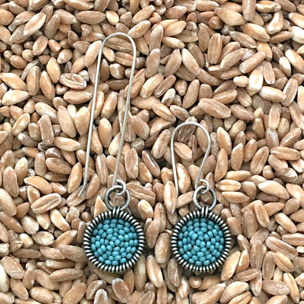 Image of Deep Frame Small Dot Earrings - 32 Colors Available