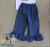 Denim Ruffled Pants 