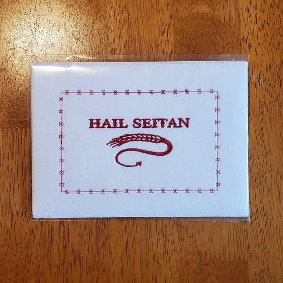 Image of Hail Seitan embroidery 
