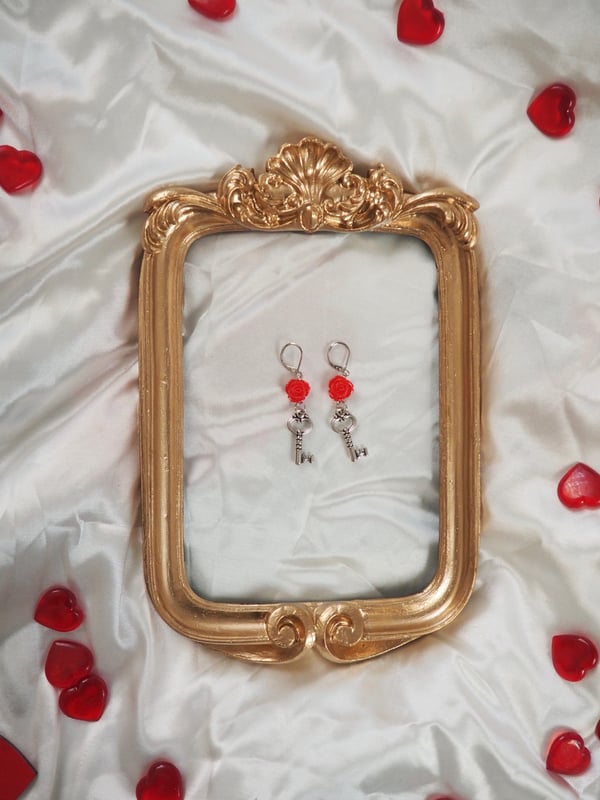 Image of Rose Key Earrings