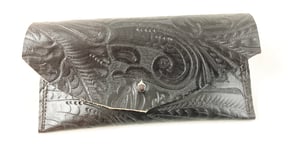 Image of pouch (black embossed floral)