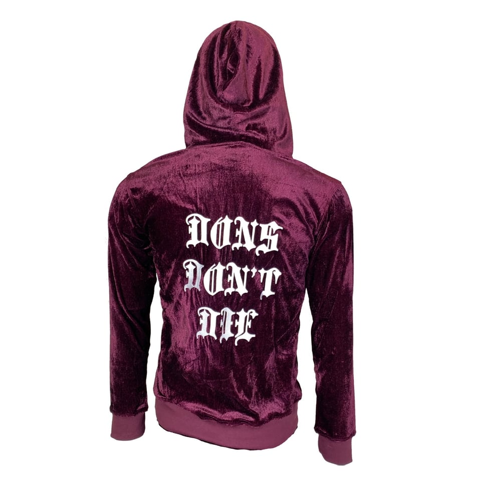 burgundy sweatsuit