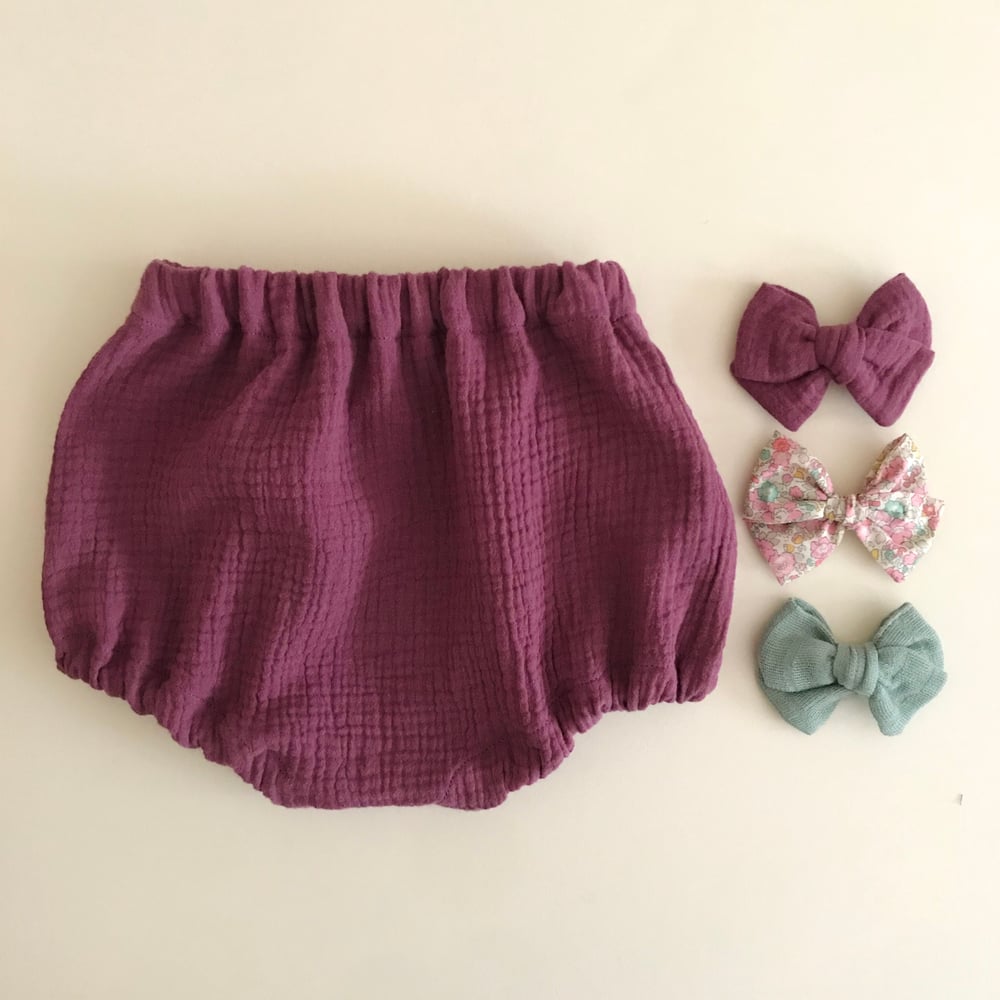 Image of Bloomer & petite jupe double gaze figue