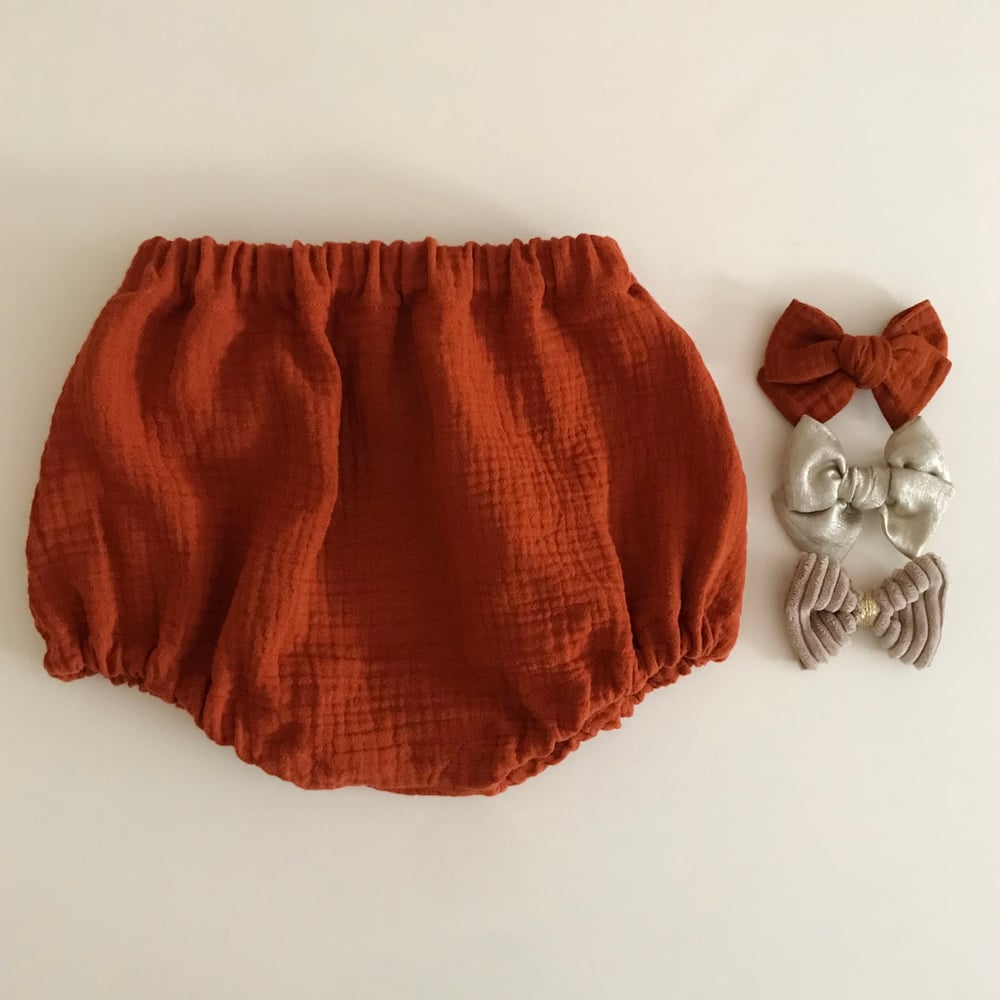 Image of Bloomer & petite jupe double gaze rouille