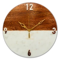 Wall Clock - Marble Wood