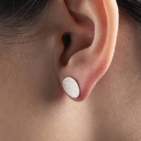 Image 1 of SINGLE earring silver stud, island 1,  #034-24