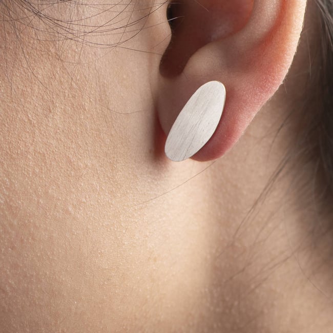 SINGLE earring silver stud   #034-25