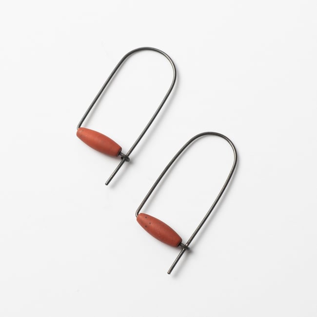 EARRINGS silver - jasper #034-66