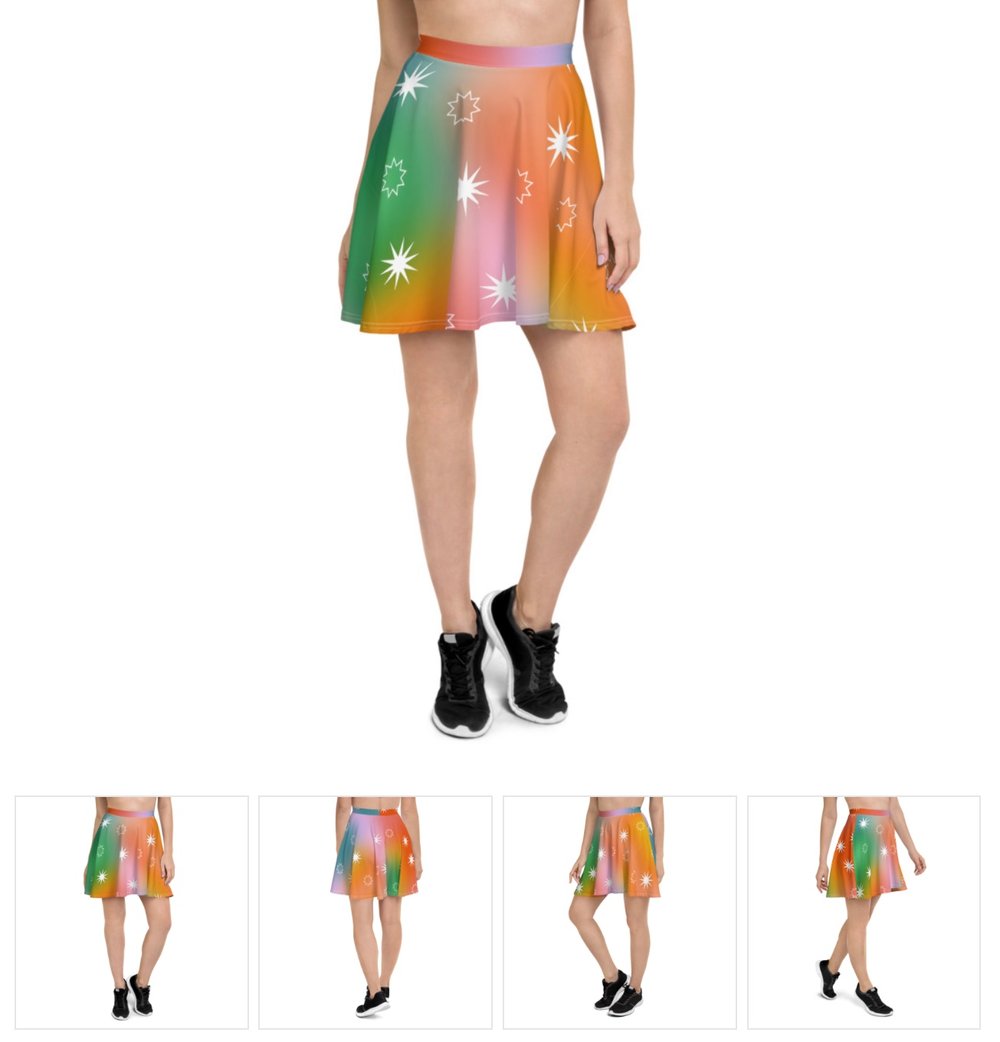 Image of Fairy Dust Print Flowy Skirt