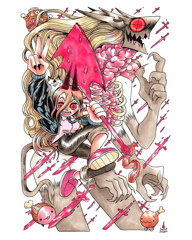 Image of POWER! Blood Blade Rain Print