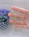 Cat silhouette Necklace and Earrings 