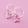 Melted Heart Hoops - Silver
