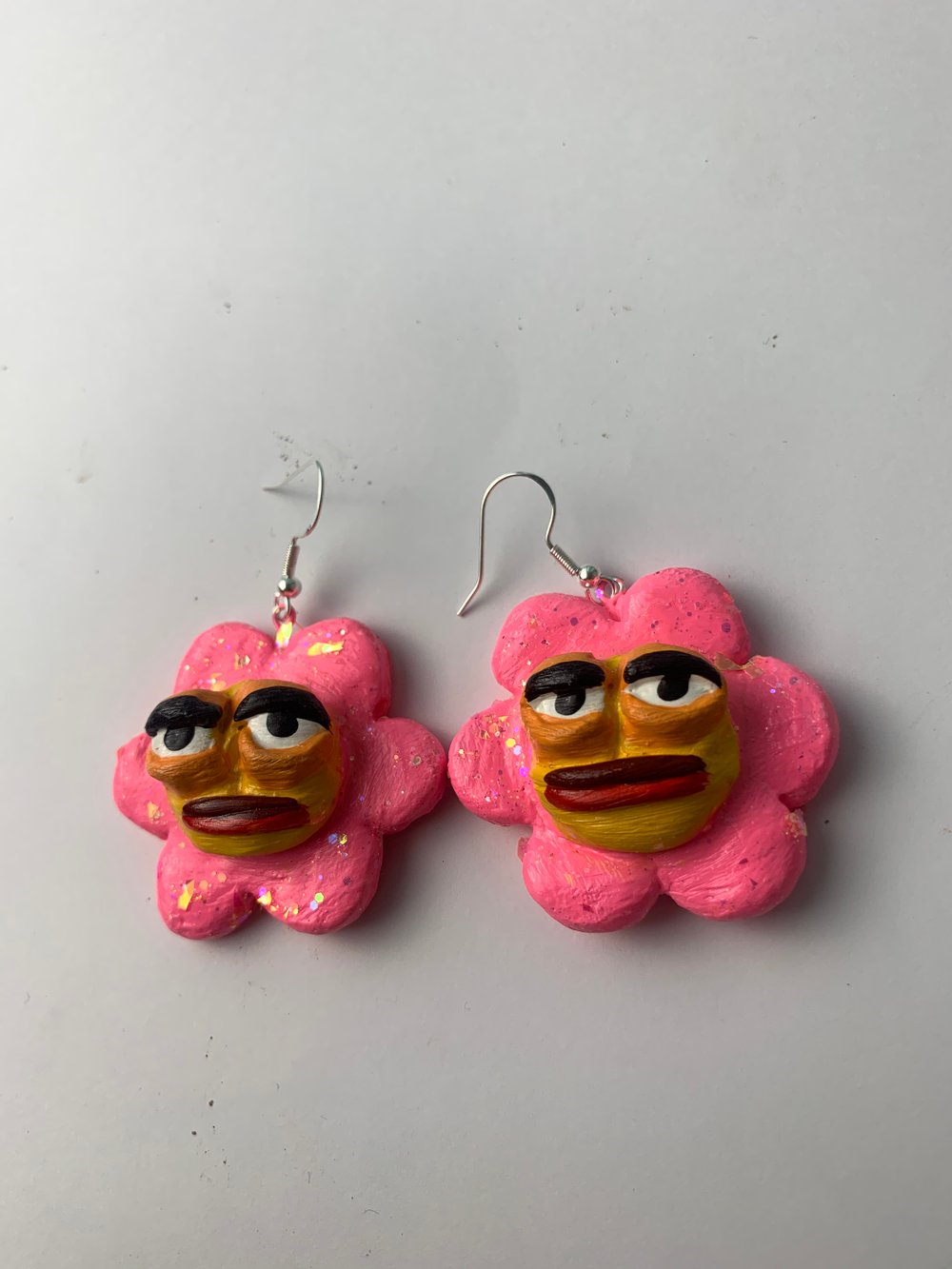 pink flower earrings 