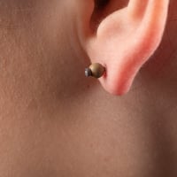 EARRINGS silver & jasper stud, island 1,  #034-46