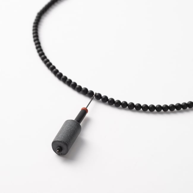 NECKLACE silver  - Onyx & Jasper   #034-65