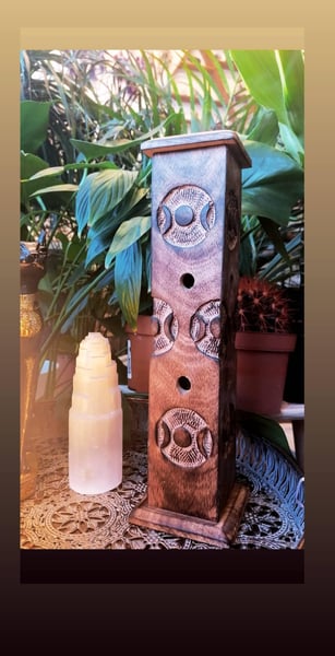 Image of Wooden Moon Insence holder 