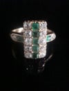 FRENCH VICTORIAN 18CT YELLOW GOLD EMERALD AND OLD CUT DIAMOND 0.72CT RING