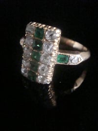 Image 3 of FRENCH VICTORIAN 18CT YELLOW GOLD EMERALD AND OLD CUT DIAMOND 0.72CT RING