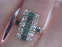 Image 5 of FRENCH VICTORIAN 18CT YELLOW GOLD EMERALD AND OLD CUT DIAMOND 0.72CT RING