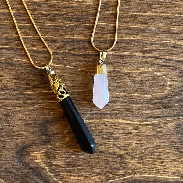 Image of Crystal Necklace 18" Gold