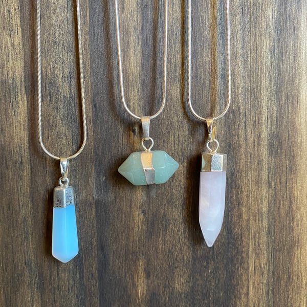 Image of Crystal Necklace 18" Silver