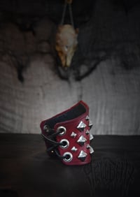 Image 2 of Hellbent Double Pyramid Studded Cuff