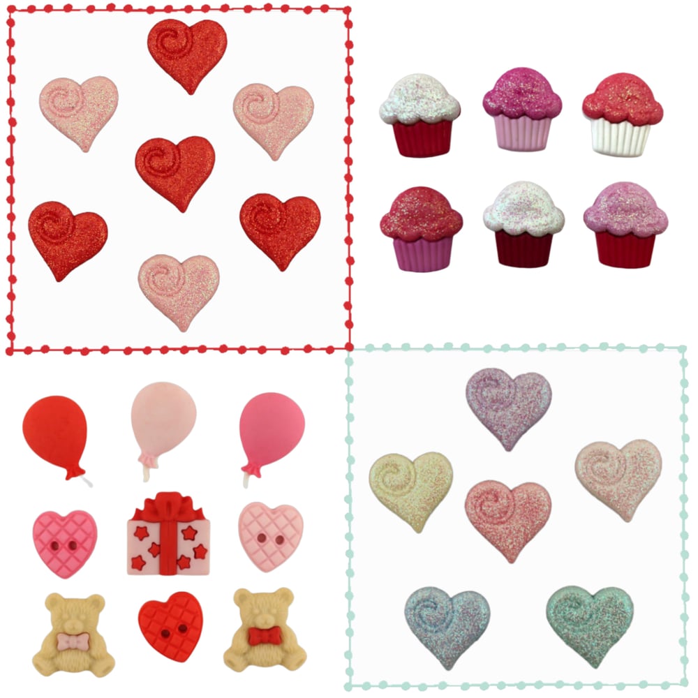 Image of Sweet Hearts ~ Button Embellishments 