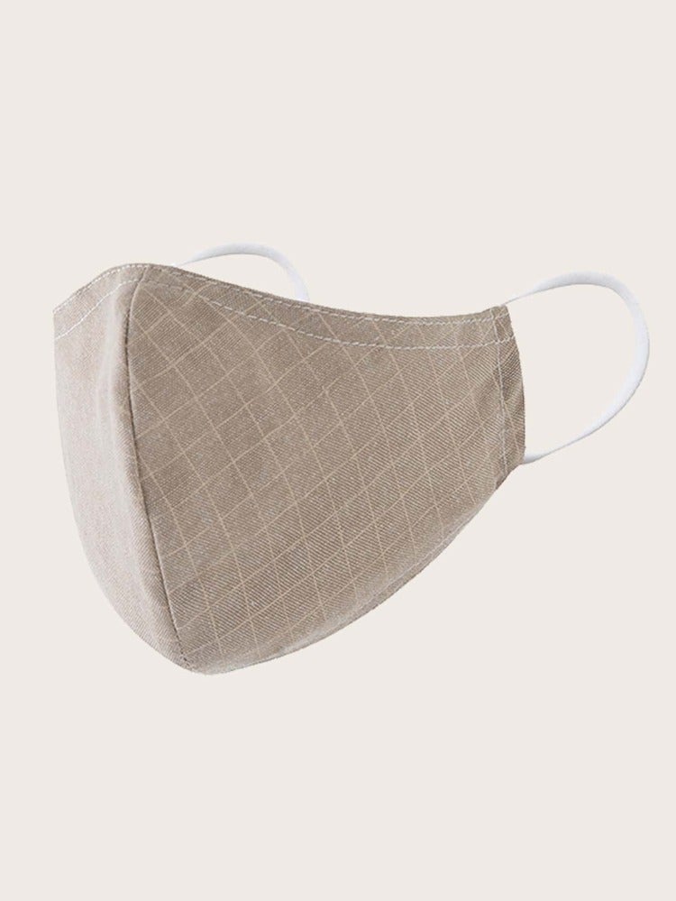 Image of NUDE PLAID FACE MASK