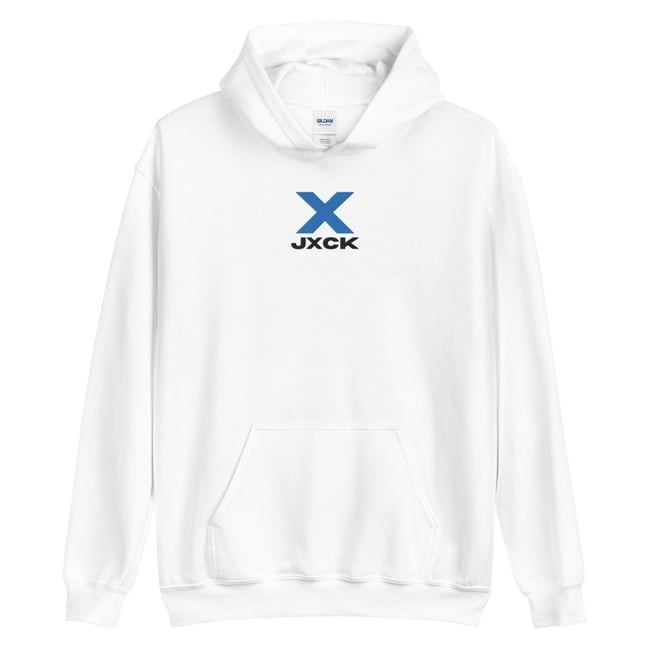 JXCK White Embroidered Hoodie