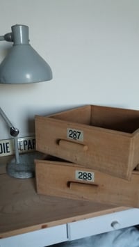Casier Tiroir en Bois Blond Blanchi