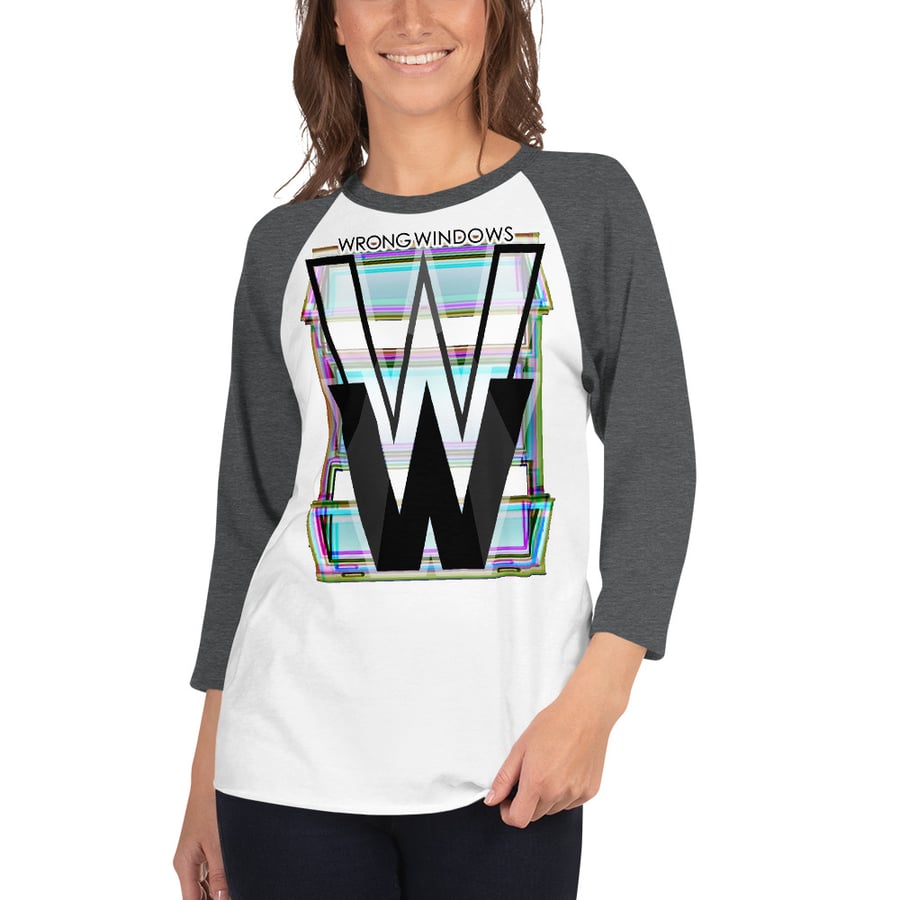 Image of WW 3/4-Sleeve Raglan Shirt (Logo Variation #4 on Pale Fabric)