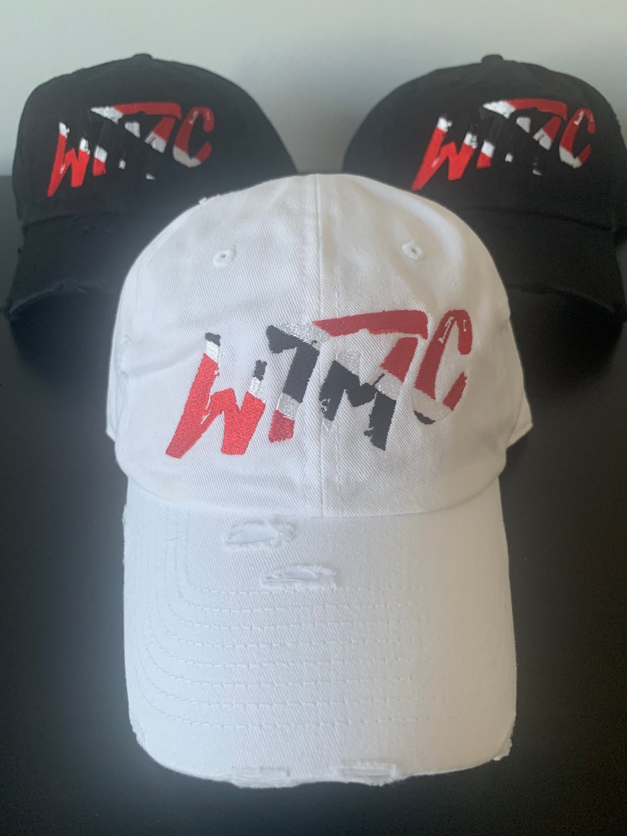 Image of Trini Flag “WTMC” Logo White Dad Hat