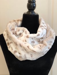 Image 2 of Artic Lynx Ice Taupe Minky Infinity Scarf