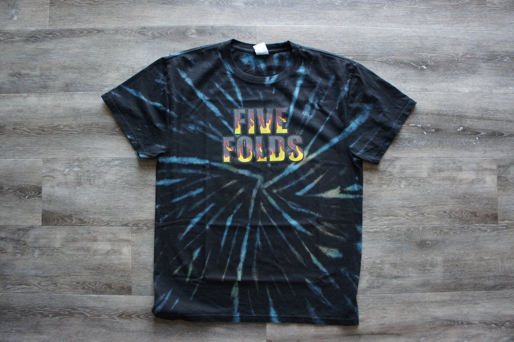 Image of Five Folds "Flames FF" Tie Dye Tee