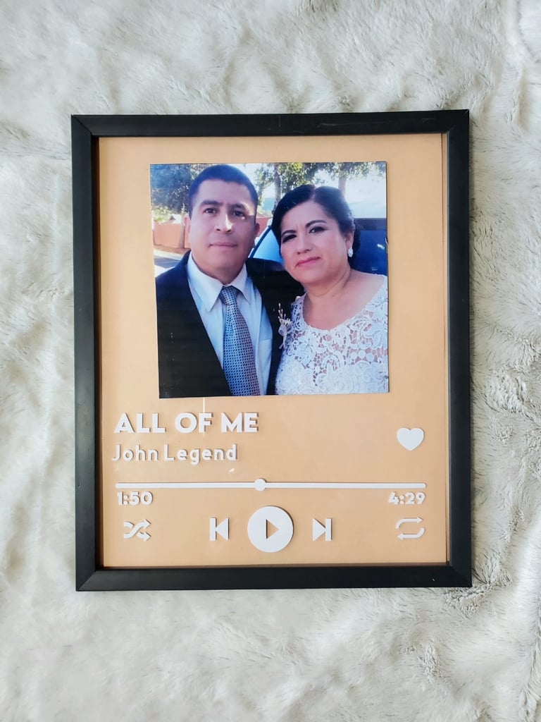 Personalized Music Glass Plaque - Valentines Day Edition